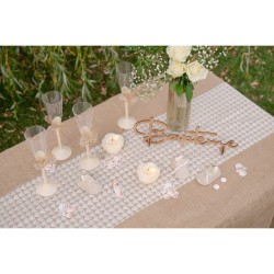 Runner da tavola in pizzo con cuori - Avorio. n�1
