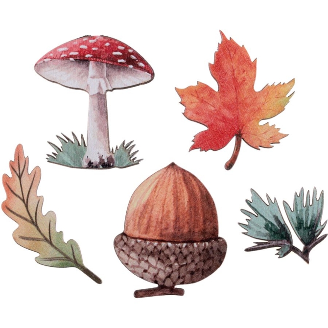 10 Coriandoli spargibili a tema Autunno Incantato - Legno 