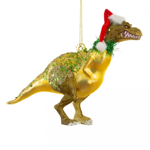 Decorazione da appendere Dinosauro Santasauro (18 cm) - Vetro 