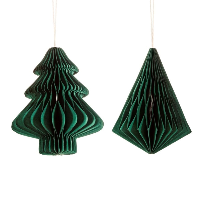 2 pendenti magnetici a nido d ape in abete e diamante - Verde abete 