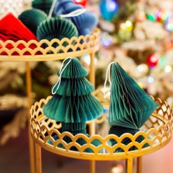 2 pendenti magnetici a nido d ape in abete e diamante - Verde abete. n1