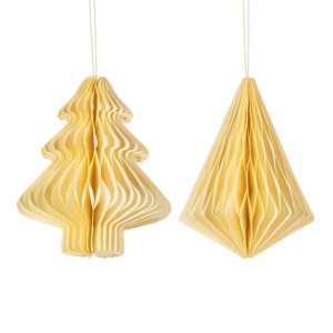 2 pendenti magnetici a nido d'ape in abete e diamante - bianchi