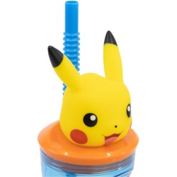Bicchiere di plastica da 360 ml con cannuccia e personaggio 3D - Pokmon. n2
