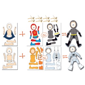 2 Super Hero/Cosmonaut Pantins Super Hero/Cosmonaut da personalizzare