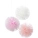 3 decorazioni pompon tulle Love Pink (25 cm). n°1