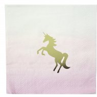 16 Tovagliolini Unicorno Love Pink
