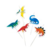 5 Mini Candele  Dino Colors (6 cm)