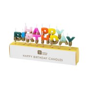 Mini Candele  Happy Birthday Arcobaleno Glitter (6 cm)