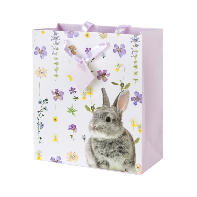 1 Sacco regalo grande Coniglio fiori (26, 5 cm) 