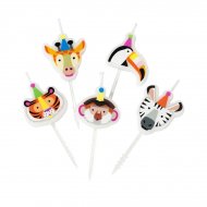 5 Mini Candele Jungle Fun