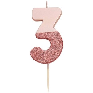 Candela 3 Glitter Rosa Gold
