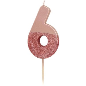 Candela 6 Glitter Rosa Gold