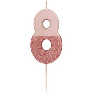 Candela 8 Glitter Rosa Gold