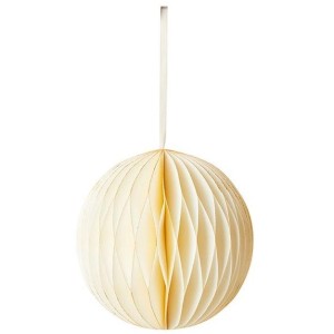 Sfera a nido d'ape - Bianco e glitter (15 cm)