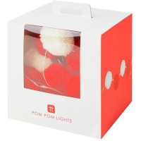 Ghirlanda luminosa Pom-pom Rosso/Bianco 20 LED - 2m