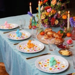 5 Decorazioni Coniglietti di Pasqua - Pastello. n1