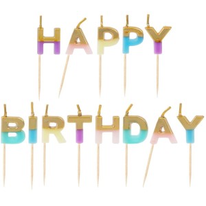 Mini Candele Happy Birthday Pastello (6 cm)
