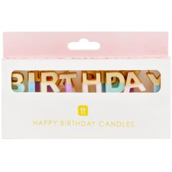 Mini Candele Happy Birthday Pastello (6 cm). n2