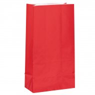 12 sacchetti di carta Rosso