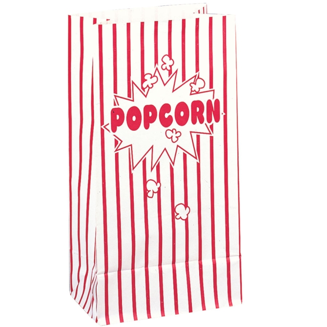 10 sacchetti di carta per popcorn 