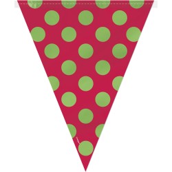 Ghirlanda bandierine a pois rosso / verde. n2
