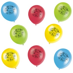 8 Palloncini Emoticon Smile multicolori