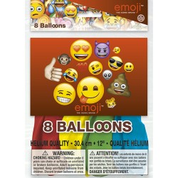 8 Palloncini Emoticon Smile multicolori. n1