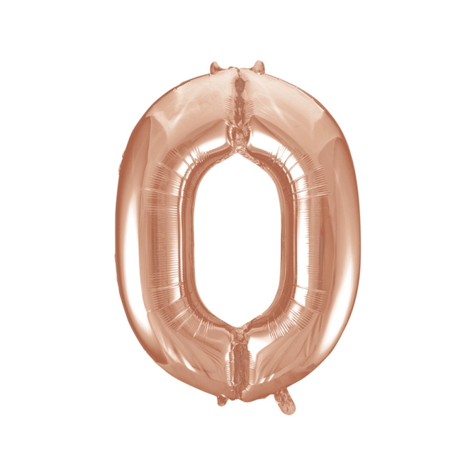 Palloncino gigante Numero 0 Rose Gold (86 cm) 