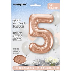 Palloncino gigante Numero 5 Rose Gold (86 cm). n1