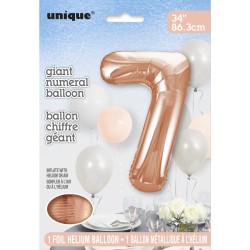 Palloncino gigante Numero 7 Rose Gold (86 cm). n1