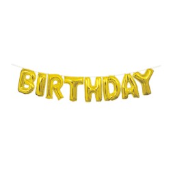 Ghirlanda Palloncino Happy Birthday Gold. n2