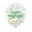 6 Palloncini Happy Birthday e coriandoli multicolori