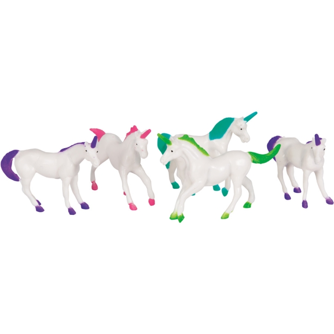 8 Unicorni piccoli (7 cm) - Plastica 