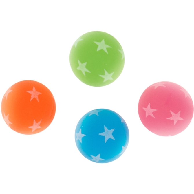 8 Palle Rimbalzanti Neon Stelle (3 cm) 