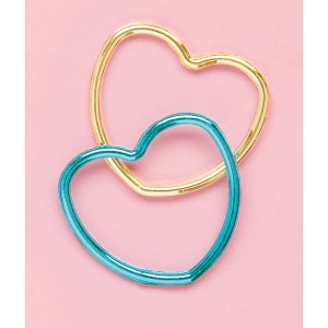 12 Bracciali cuore metallizzato (4 colori)