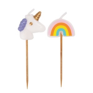 6 Mini candele Unicorno Magico (7 cm)