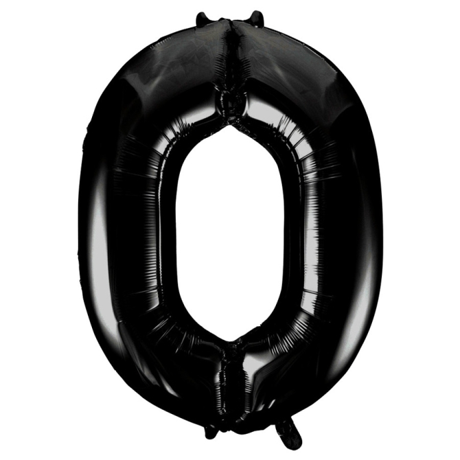 Palloncino Gigante Numero 0 Nero (86 cm) 