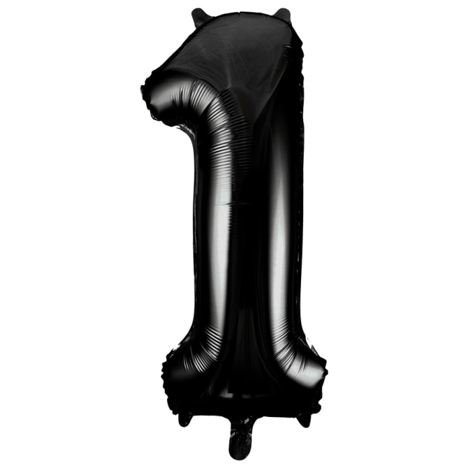 Palloncino gigante Numero 1 Nero (86 cm) 