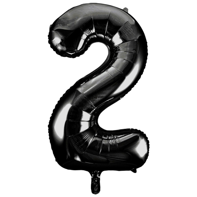 Palloncino Gigante Numero 2 Nero (86 cm) 