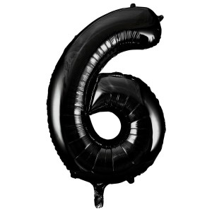 Palloncino Gigante Numero 6 Nero (86 cm)