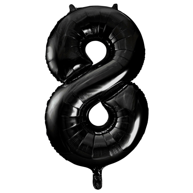 Palloncino gigante Numero 8 Nero (86 cm) 