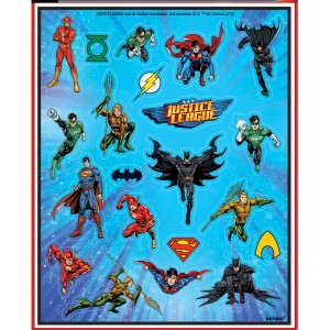 4 Fogli di adesivi Justice League