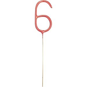 Candela magica oro rosa 17 cm - Numero 6