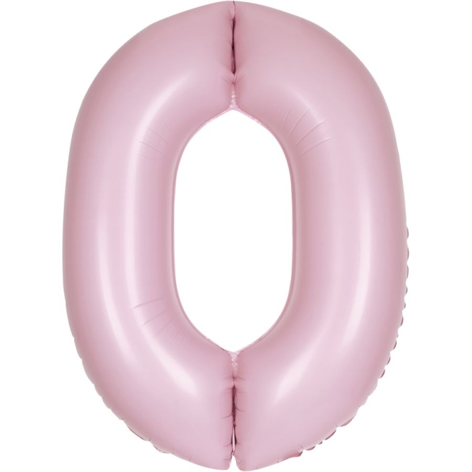 Palloncino gigante rosa opaco - Numero 0 