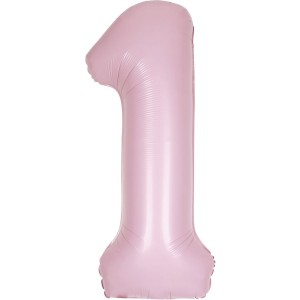 Palloncino gigante rosa opaco - Numero 1