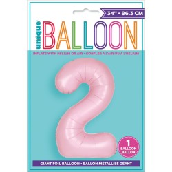 Palloncino gigante rosa opaco - Numero 2. n1