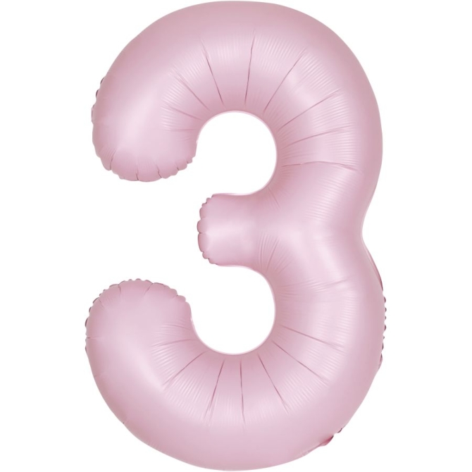 Palloncino gigante rosa opaco - Numero 3 