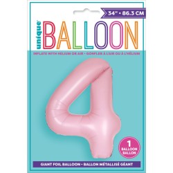 Palloncino gigante rosa opaco - Numero 4. n1