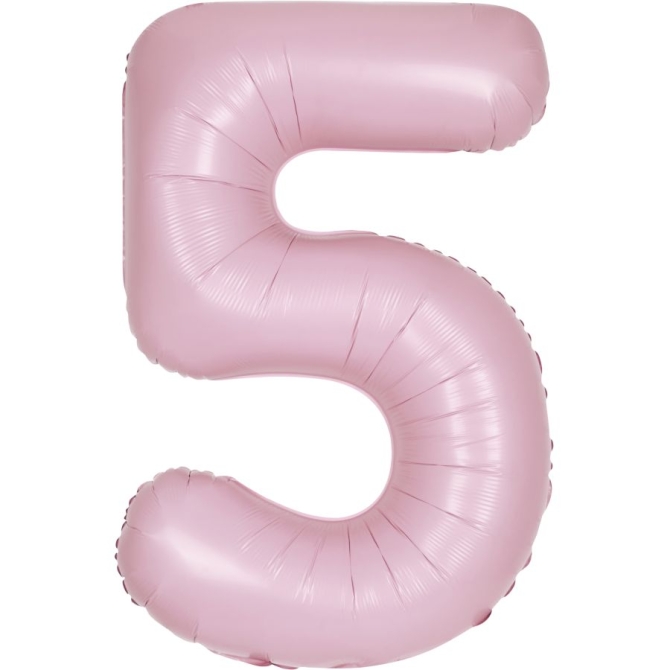 Palloncino gigante rosa opaco - Numero 5 