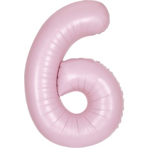 Palloncino gigante rosa opaco - Numero 6